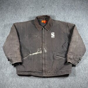Cornerstone Jacket Mens 3XL Brown Duck Canvas Quilt Lined Detroit Work Wear